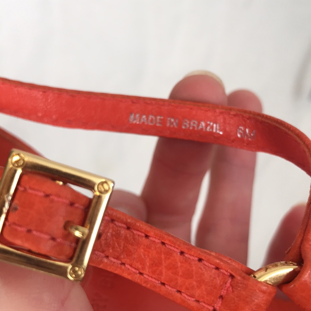 Tory Burch Orange Strappy Heels - Picture 5 of 9